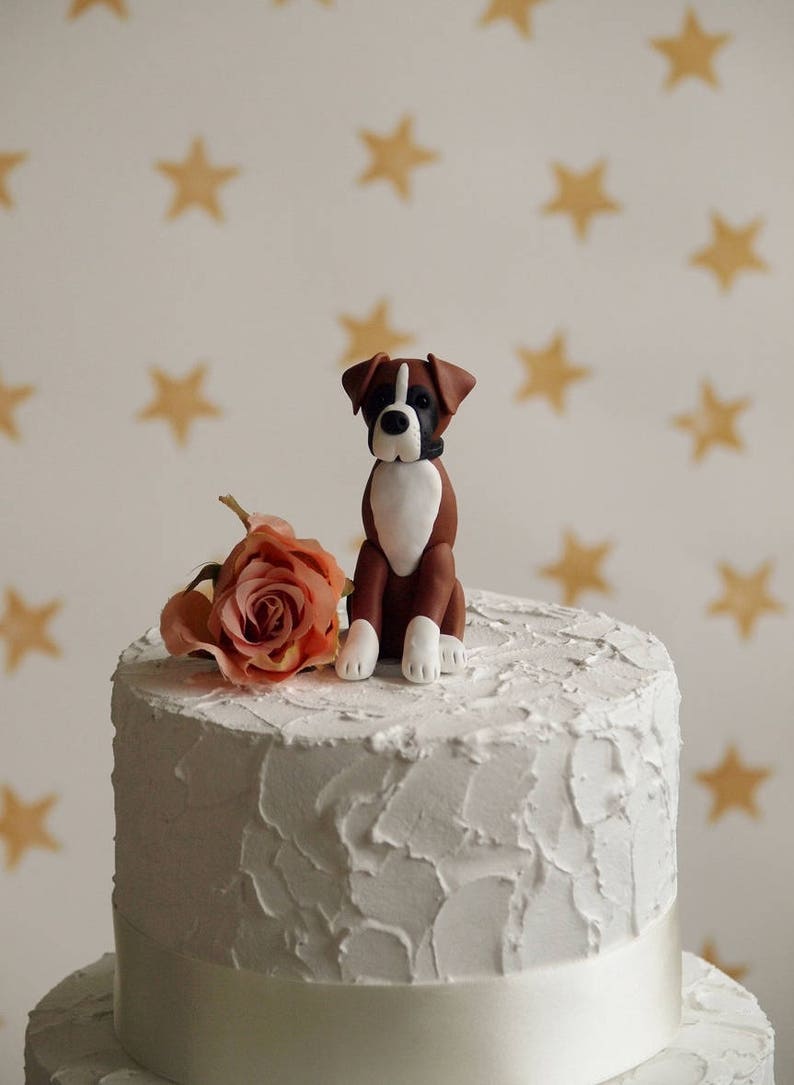 Boxer Dog Cake Topper Dog Wedding Cake Topper Dog Birthday