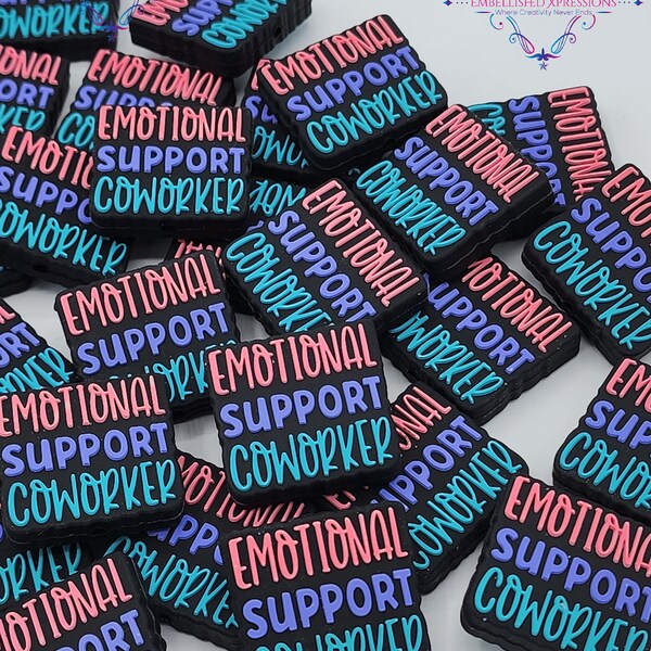 Emotional Support Coworker Silicone Beads|Support Team Focal Bead|Beads for Keychains| Beads for Pens|Beads for Badge Reels|Lanyard Beads