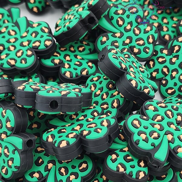 Saint Patrick's Day Clover Silicone Beads|Irish Craft Beads| Focal Beads| Beads for Pens| Beads for Keychains| St. Patty's Silicone Beads