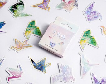 Kawaii origami birds sticker flakes boxed stickers stationery journalling scrapbooking bujo