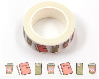 Kawaii Planner & Coffee washi tape scrapbooking bujo journalling crafting