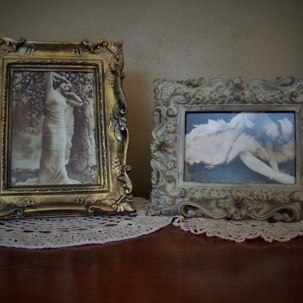 Set of Victorian Edwardian Frames With Vintage Images, Victorian, Edwardian, Sensual, Feminine, Antique Frames, Romantic,  Boudoir Decor