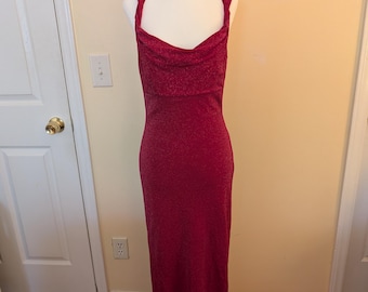 Vintage Pink Formal Sheath Dress/Gown Full Length Roberta 90s