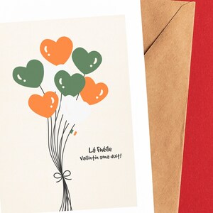 Lá Fhéile Vailintín sona duit - Irish Valentines Day Card - Blank Inside or Include Message - Envelope Included - Cárta lá Vailintín