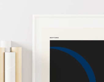 Minimalist Neptune Print - Solar System Print - Minimalist Wall Art - Mid Century - Wall Art - Minimalist - Home Decor - Print - Poster