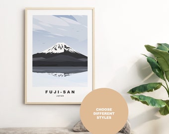 Mount Fuji Travel Poster - Japan - Mt Fuji - Travel Poster - Art Print - Fuji-San - Mt Fuji Travel Poster - Fuji Travel Print - Japan Print