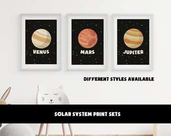 Solar System Print Set - Choose your set  - Solar System Prints Poster - Childrens Room Wall Art  - Solar System Print  -  Kids Room Decor