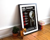 USS Enterprise - Specification Sheet - Blueprint - Art Poster Print - Star Trek - Spock - Kirk (Available In Several Sizes)