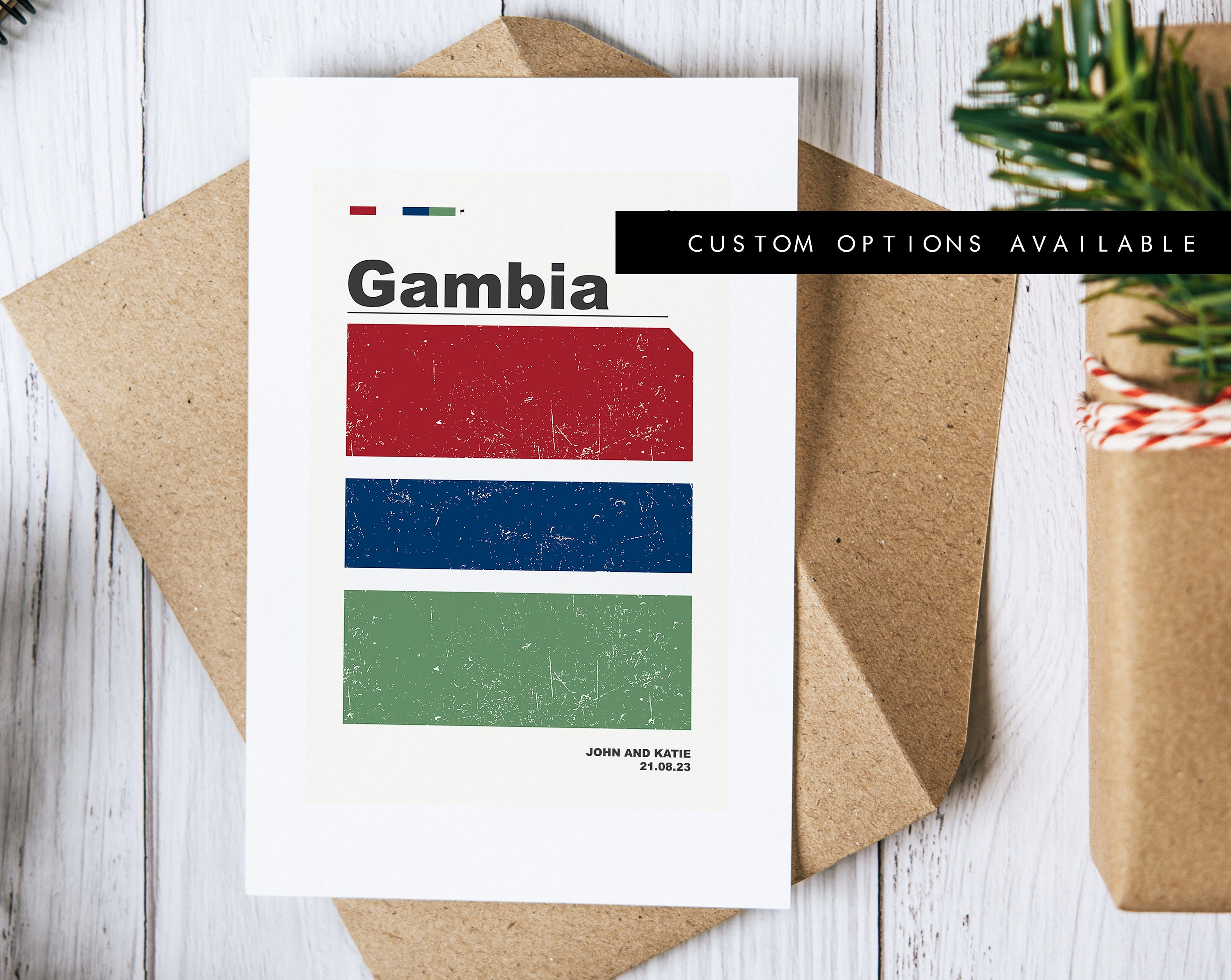 Amazon.com: Gambia National Flag Card Binders, 4 Pocket Card  Republic of The Gambia Flag Business Card Holder display picture 1
