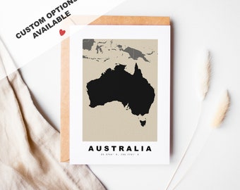 Australia Custom Greeting Card - Kraft Envelope Included - Custom Text - Australia Greeting Card - Anniversary - Surprise Trip - Birthday