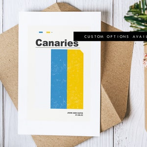 Tarjeta de felicitación de Canarias - Tarjeta de felicitación personalizada - Tarjeta en blanco - Sobre reciclado incluido - Tarjeta de felicitación - Cumpleaños - Aniversario