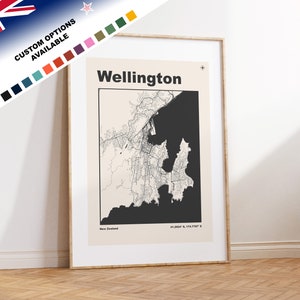 Wellington Map Print - Print, Framed or on Canvas - Wellington Poster - Wellington, New Zealand - Custom Text Options - Te Whanganui-a-Tara
