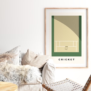 Cricket Print - Minimalist - Cricket Poster - Cricket Pitch - Wall Art Print - Boys Room - Girls Room - Contemporary - Minimalist - Gift