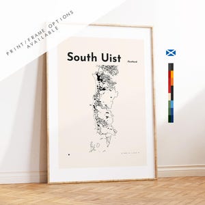 South Uist Map Print - Custom options/colours available - Prints or Framed Prints - Scotland