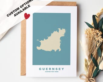 Tarjeta de felicitación de Guernsey - Opciones personalizadas disponibles - Sobre reciclado incluido