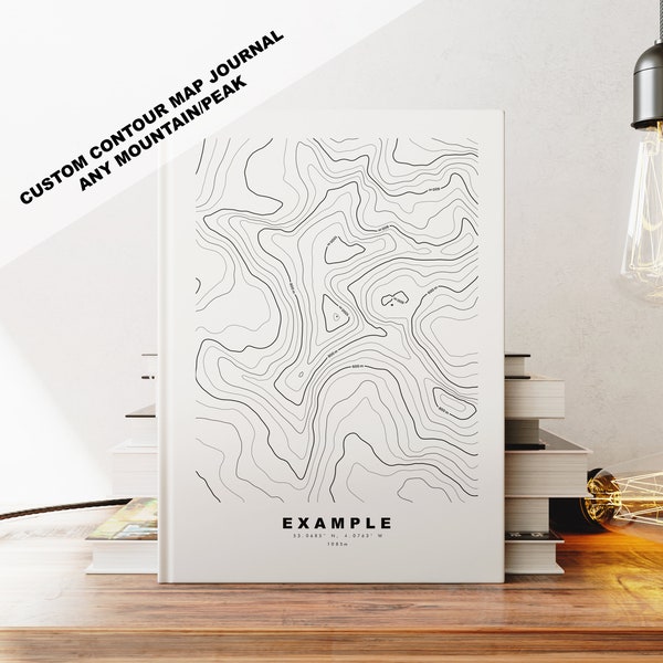 Personalisiertes Wander Notizbuch - A5 oder A4 - Personalisiertes Landkarte Notizbuch - Hardcover Journal - Ringgebundenes Notizbuch - Liniert - Normalpapier - Kleines Geschenk