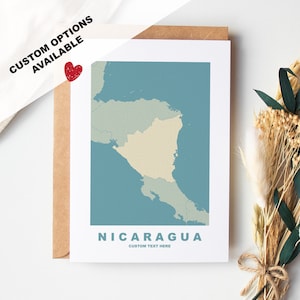 Tarjeta de felicitación de Nicaragua - Opciones personalizadas disponibles - Sobre reciclado incluido