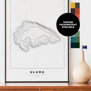 Uluru Carta Geografica  -  Manifesto - Stampa  Manifesto della mappa