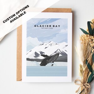 Cartão de felicitações Glacier Bay - Parque Nacional Glacier Bay - Cartões de felicitações dos parques nacionais dos EUA - Envelope incluído - Cartão reciclado branco
