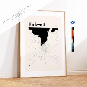 Kirkwall Map Print - Custom options/colours available - Prints or Framed Prints - Orkney, Scotland