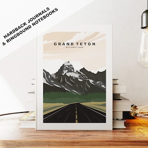 Grand Teton Journal oder Notizbuch - A5 oder A4 - Notizbuch - Hardcover Notizbuch - Ringgebundenes Notizbuch - Liniert - Graph - US National Parks