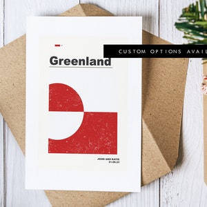 Tarjeta de felicitación de Groenlandia - Tarjeta de felicitación personalizada - Bandera de Groenlandia - Tarjeta en blanco - Sobre reciclado incluido - Tarjeta de felicitación - Cumpleaños