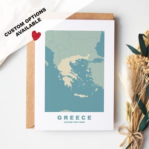 Cartão de felicitações da Grécia - Opções personalizadas disponíveis - Envelope Kraft incluído - Aniversário - Aniversário - Viagem surpresa - Cartão personalizado