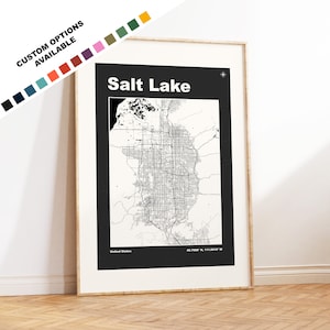 Salt Lake City Map Print - Custom options/colours available - Prints or Framed Prints - Salt Lake City, USA - Custom Text for Gift