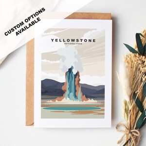 Cartão de felicitações de Yellowstone - Parque Nacional de Yellowstone - Cartões de felicitações de parques nacionais dos EUA - Envelope incluído - Cartão branco reciclado