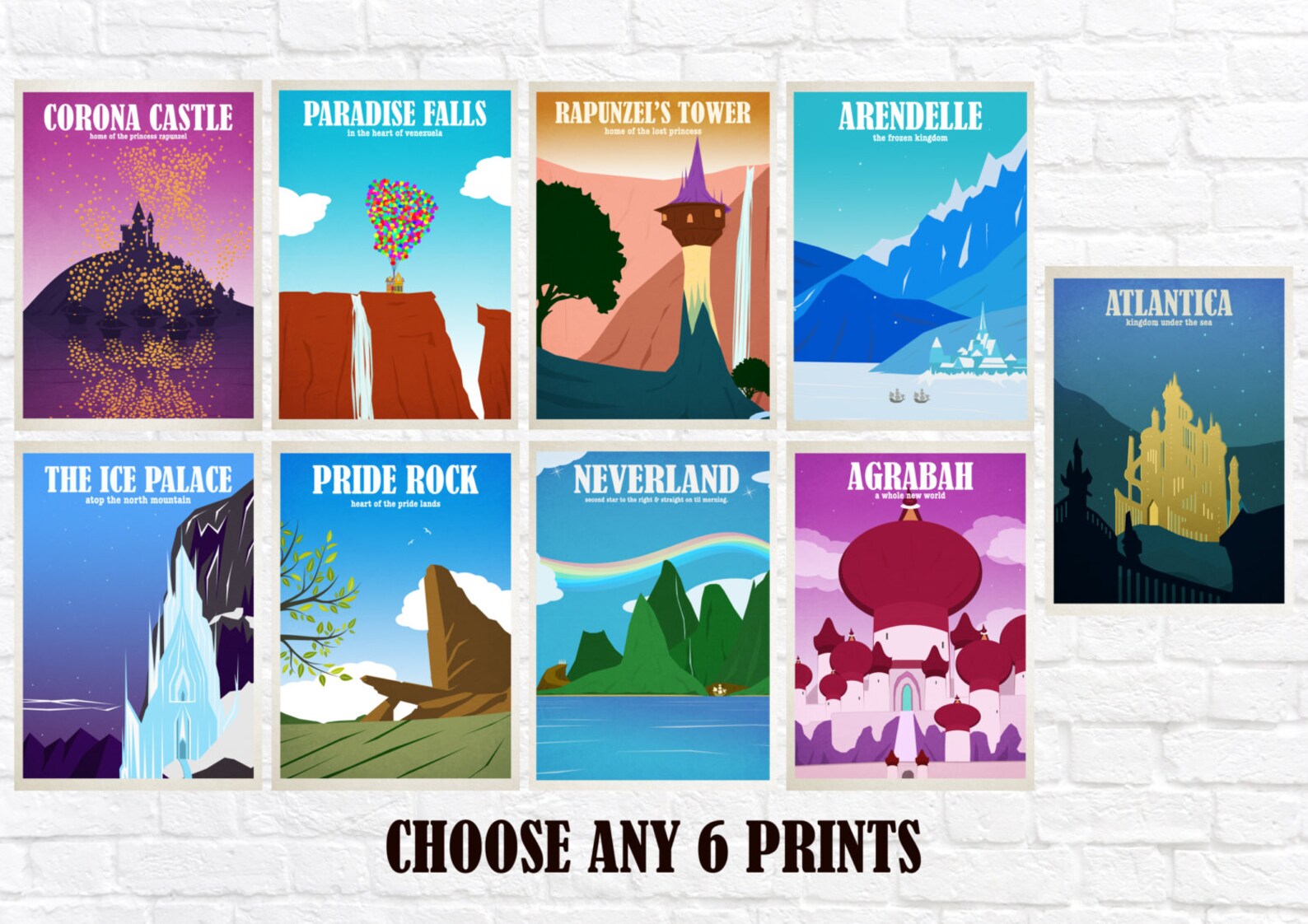 Paradise Falls Up Pixar Poster Print Disney Art UP Etsy