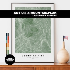 Irgendein in US Berg - USA - Poster - Topographie - Kontur -  Kartenposter - Karte Drucken - Konturkarte