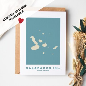 Cartão de felicitações das Ilhas Galápagos - Opções personalizadas disponíveis - Envelope Kraft incluído - Aniversário - Aniversário - Viagem surpresa - Cartão personalizado
