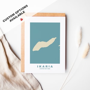 Tarjeta de felicitación de Ikaria - Opciones personalizadas disponibles - Sobre reciclado incluido