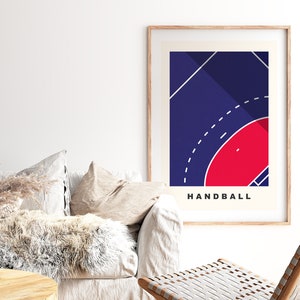 Handball Print - Minimalist - Handball Poster - Handball Court - Wall Art Print - Boys Room - Girls Room - Contemporary - Print - Minimalist