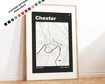Chester Print - Custom options/colours available - Prints or Framed Prints - Chester, Cheshire - Custom Text for Gift