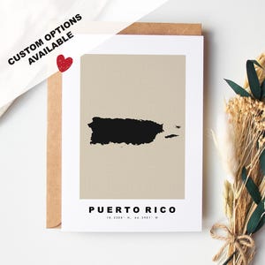 "Puerto Rico Individuelle Grußkarte - Kraft Umschlag inklusive - Benutzerdefinierter Text - Grußkarte - Jubiläum - Überraschungsreise - Geburtstag