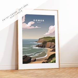 Gower - Gales - Cartel de viaje - Impresión de viaje - Impresión - Cartel - Arte de pared