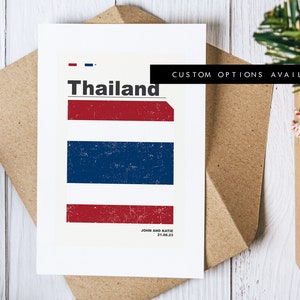 Thaïlande - Carte de voeux personnalisée - Carte vierge - Enveloppe recyclée incluse - Carte de voeux - Anniversaire - Anniversaire - Voyage