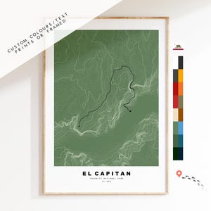 El Capitan Trail- Carte de randonnée - Carte des contours - Carte d'itinéraire - Carte des sentiers