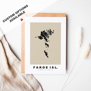 Aangepaste wenskaart Faeröer - kraftenvelop inbegrepen - aangepaste tekst - wenskaart Faeröer - jubileum - verrassingsreis