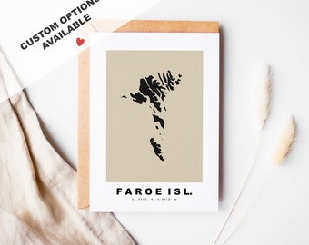 Faroe Islands Custom Greeting Card - Kraft Envelope Included - Custom Text - Faroe Islands Greeting Card - Anniversary - Surprise Trip