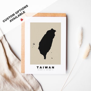 Tarjeta de felicitación personalizada de Taiwán - Sobre Kraft incluido - Texto personalizado - Tarjeta de felicitación de Taiwán - Aniversario - Viaje sorpresa - Cumpleaños