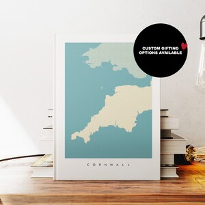 Cornwall Notizbuch - A5 oder A4 - Landkarte Notizbuch - Hardcover Journal - Ringgebundenes Notizbuch - Liniert - Graph - Normalpapier - Kleines Geschenk - Geschenk