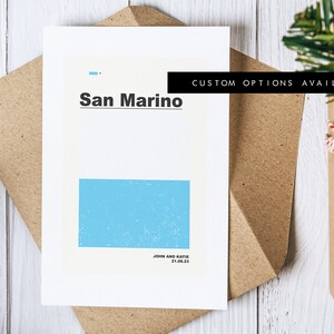 Tarjeta de felicitación de San Marino - Tarjeta de felicitación personalizada - Tarjeta en blanco - Sobre reciclado incluido - Tarjeta de felicitación - Cumpleaños - Aniversario - Viaje