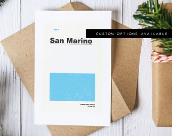 San Marino Greeting Card - Custom Greeting Card - Blank Card - Recycled Envelope Included - Greeting Card - Birthday - Anniversary - Trip
