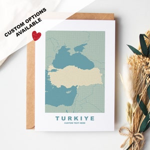 Tarjeta de felicitación de Turkiye - Opciones personalizadas disponibles - Sobre reciclado incluido
