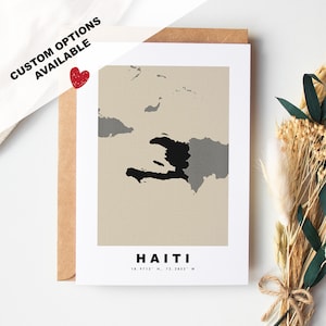 Tarjeta de felicitación personalizada de Haití - Sobre Kraft incluido - Texto personalizado - Tarjeta de felicitación de Haití - Aniversario - Viaje sorpresa - Cumpleaños