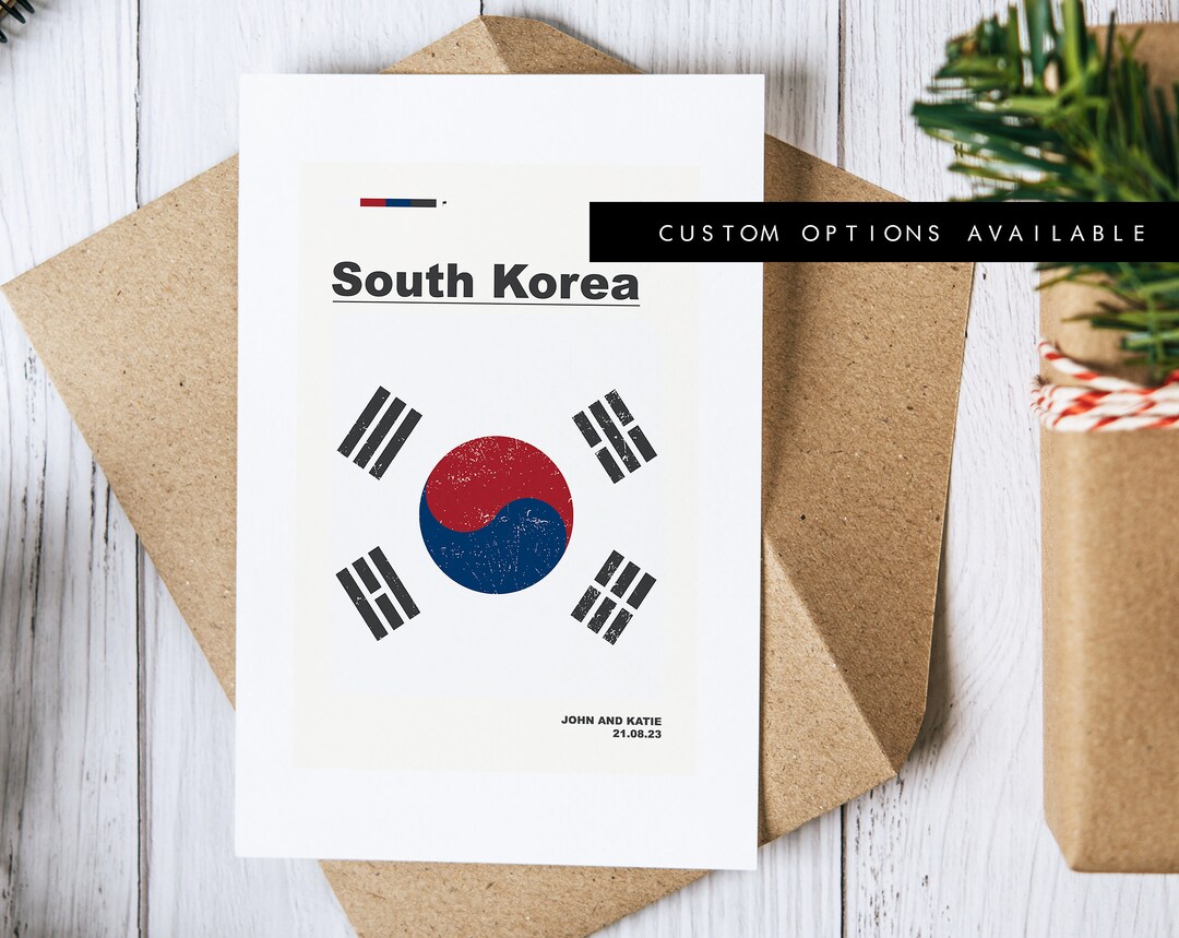 South Korea Greeting Card - Custom Greeting Card - Blank Card ...