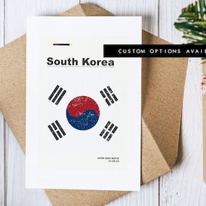 Südkorea Grußkarte - Individuelle Grußkarte - Blanko Karte - Recycling Umschlag inklusive - Grußkarte - Geburtstag - Jubiläum - Reise