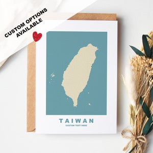 Cartão de felicitações de Taiwan - Opções personalizadas disponíveis - Envelope Kraft incluído - Aniversário - Aniversário - Viagem surpresa - Cartão personalizado